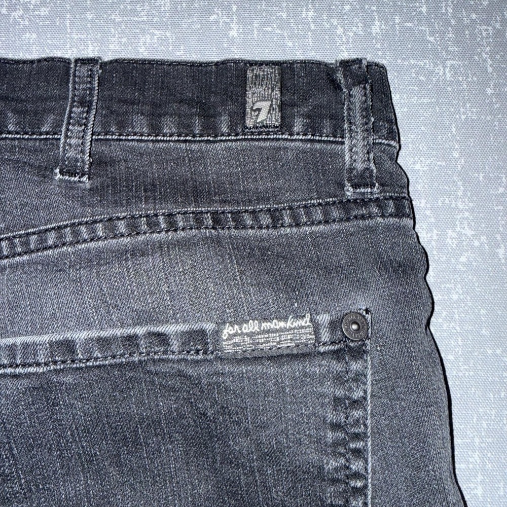7 For All Mankind Standard Jeans Mens 38x30 Gray Denim Straight Leg Charcoal - Picture 4 of 11